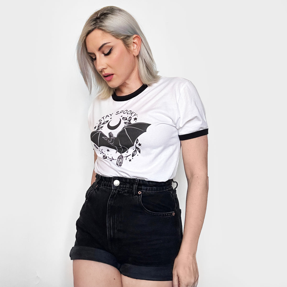 Revamped Bat Stay Spooky Graphic Shirt-ESPI LANE