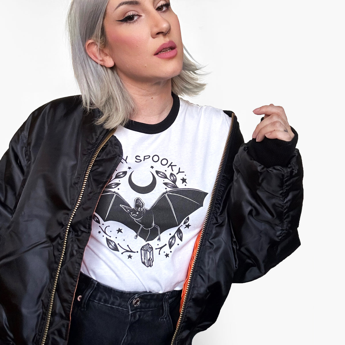 Revamped Bat Stay Spooky Graphic Shirt-ESPI LANE