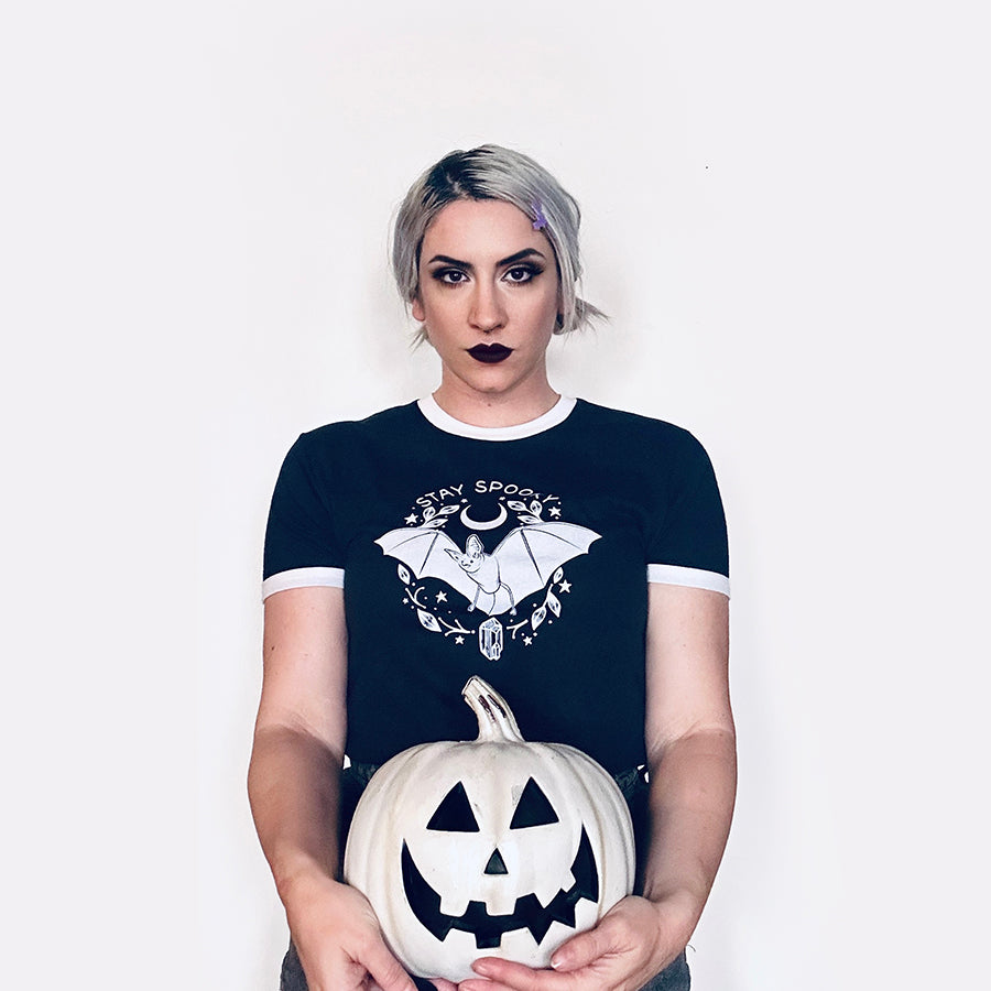 Revamped Bat Stay Spooky Graphic Shirt-ESPI LANE