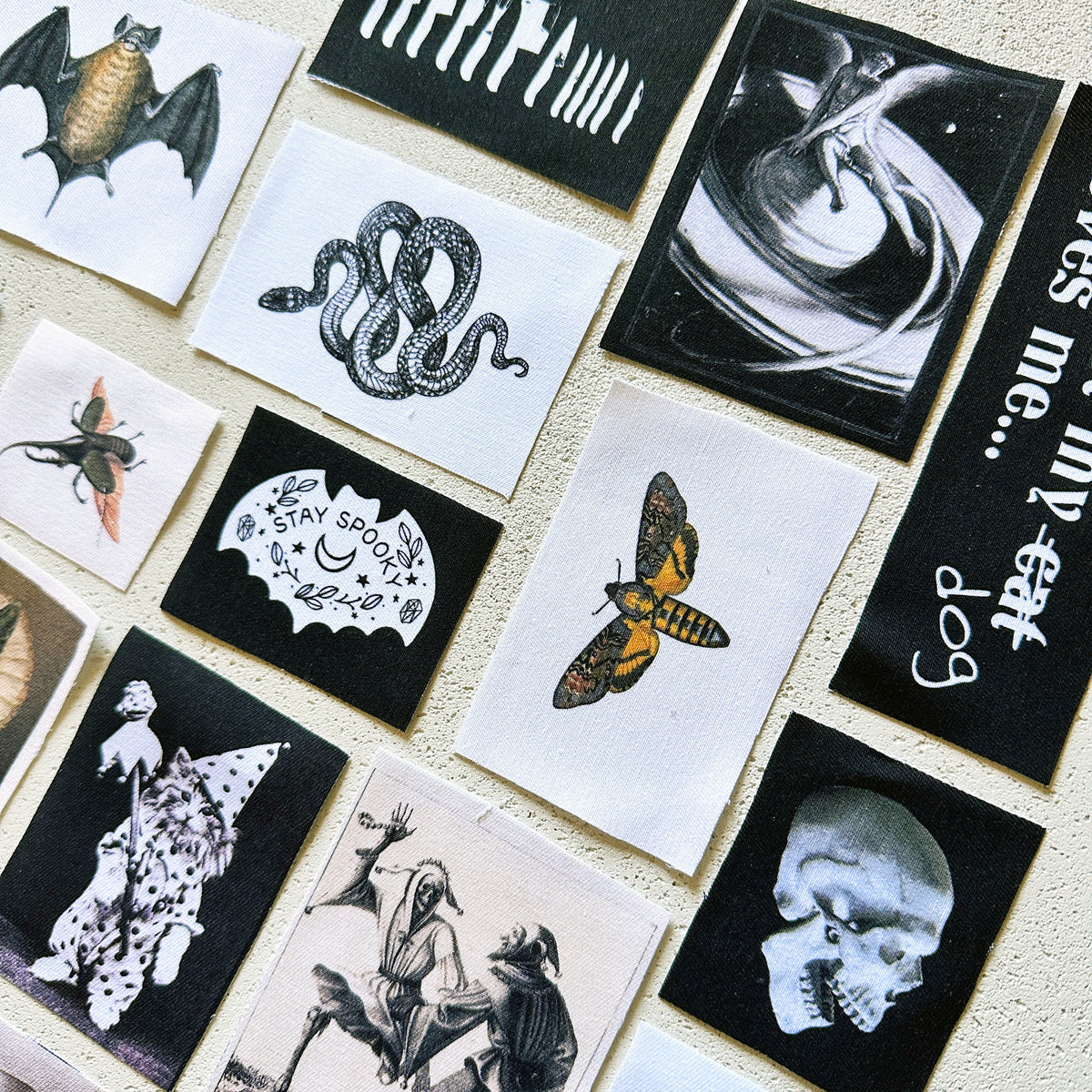 Sew On Fabric Patches. 1 Full Sheet of 23-ESPI LANE