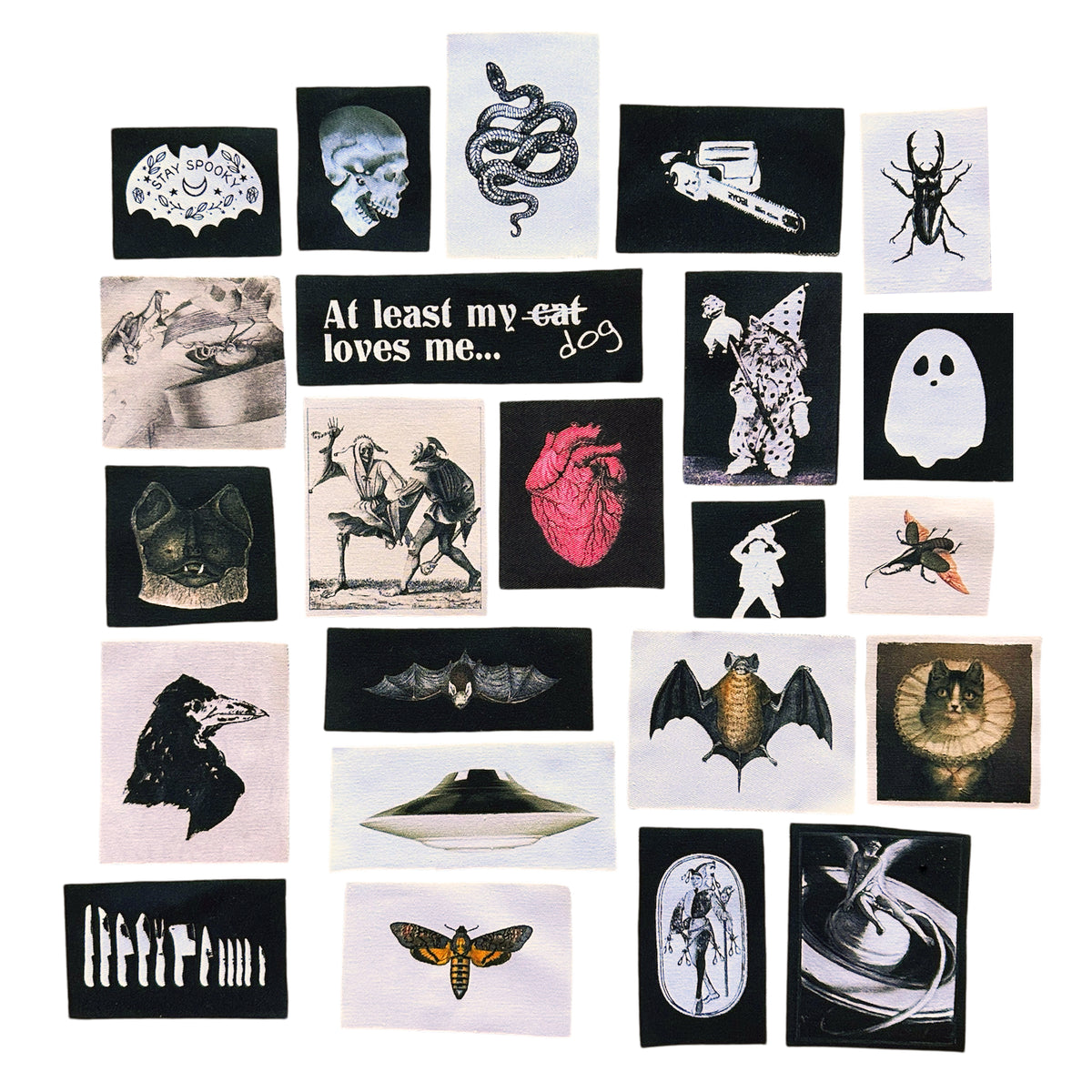 Sew On Fabric Patches. 1 Full Sheet of 23-ESPI LANE