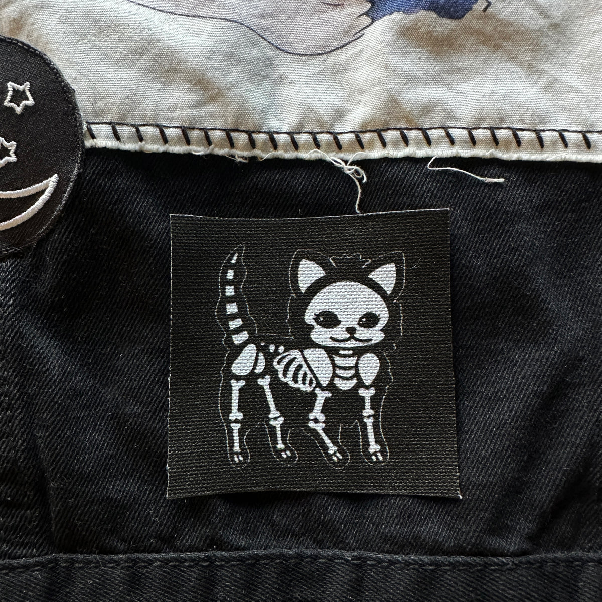 Skeleton Cat Fabric Patch-ESPI LANE