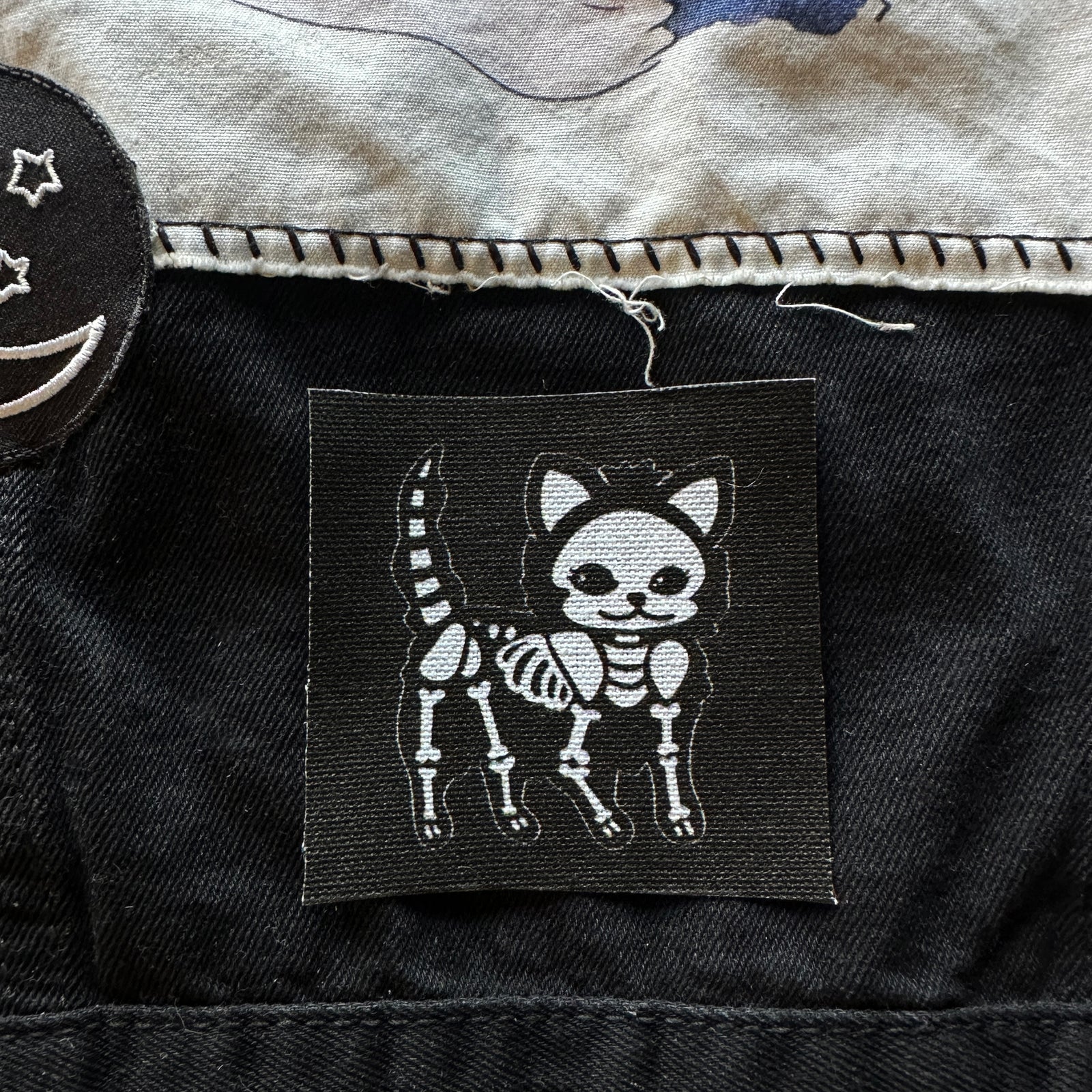 Skeleton Cat Fabric Patch-ESPI LANE