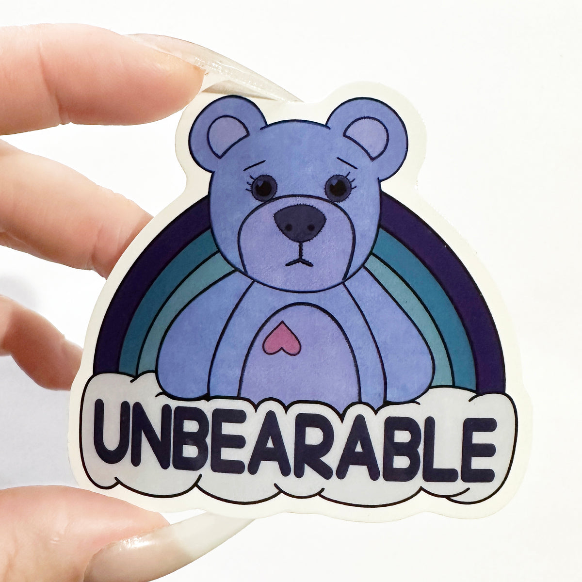 Unbearable Sad Bear Sticker
