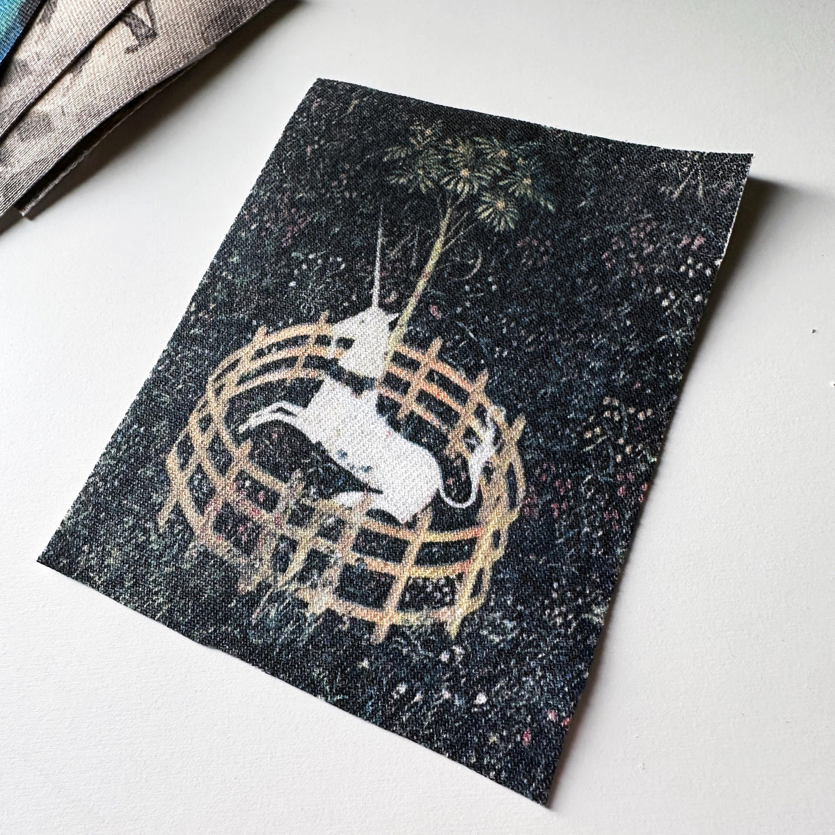 Unicorn Tapestry Print Sew On Fabric Patch-ESPI LANE