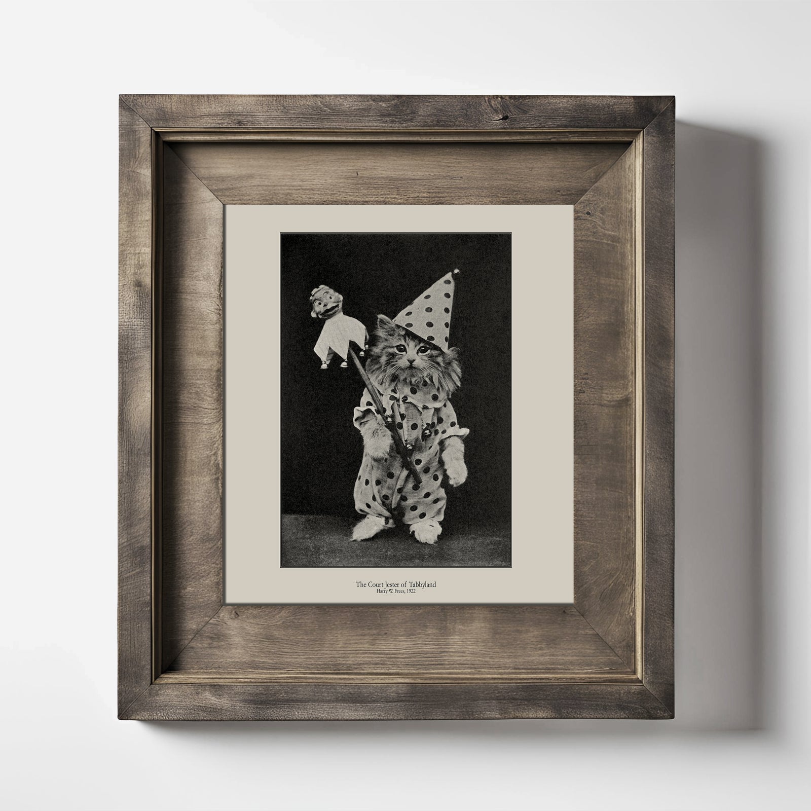 Vintage Jester Clown Tabby Cat Fine Art Print-ESPI LANE