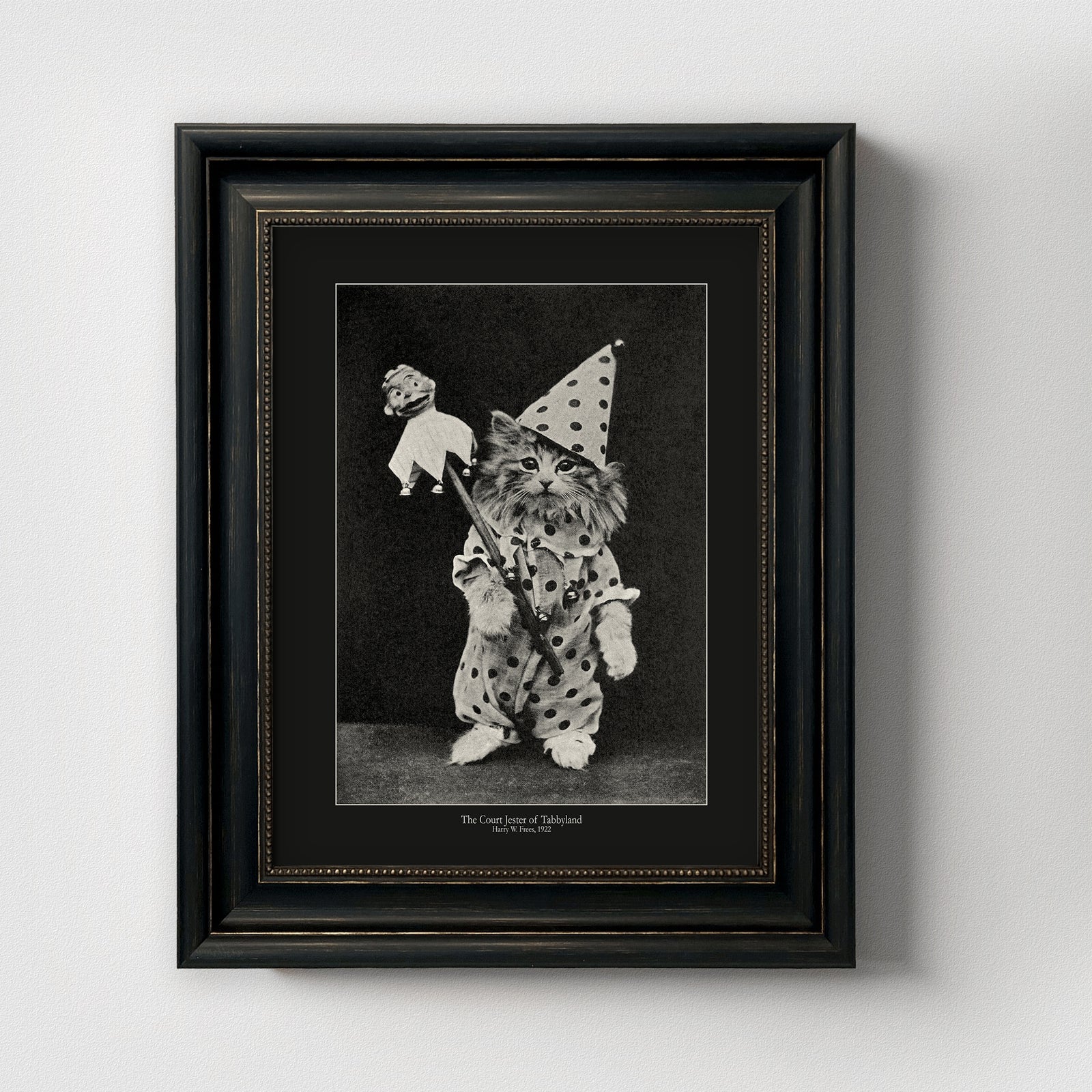 Vintage Jester Clown Tabby Cat Fine Art Print-ESPI LANE