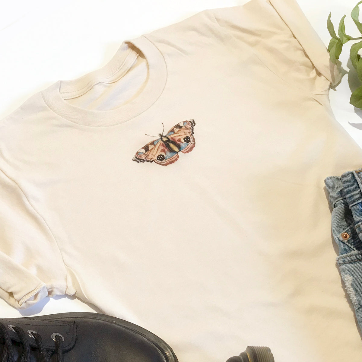 Vintage-Style Butterfly Graphic Tee-ESPI LANE