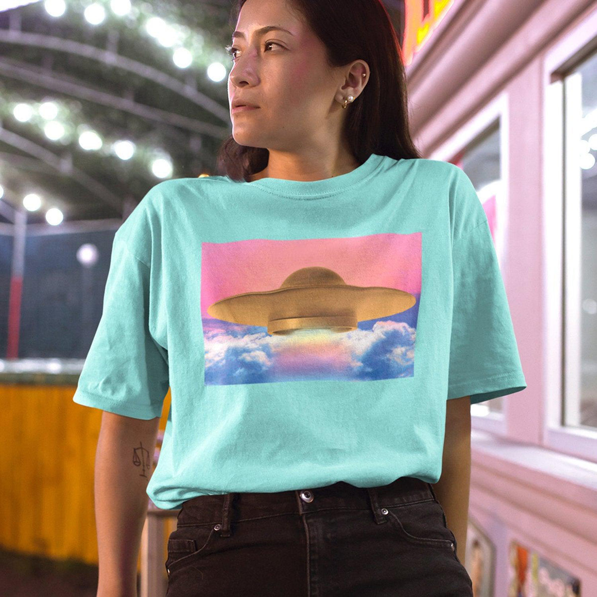 Anime Sky Gold UFO Shirt-Graphic Shirt-ESPI LANE