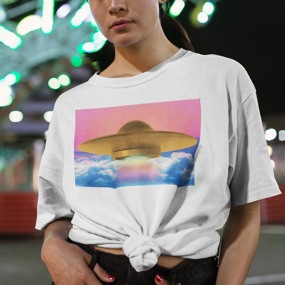 Anime Sky Gold UFO Shirt-Graphic Shirt-ESPI LANE