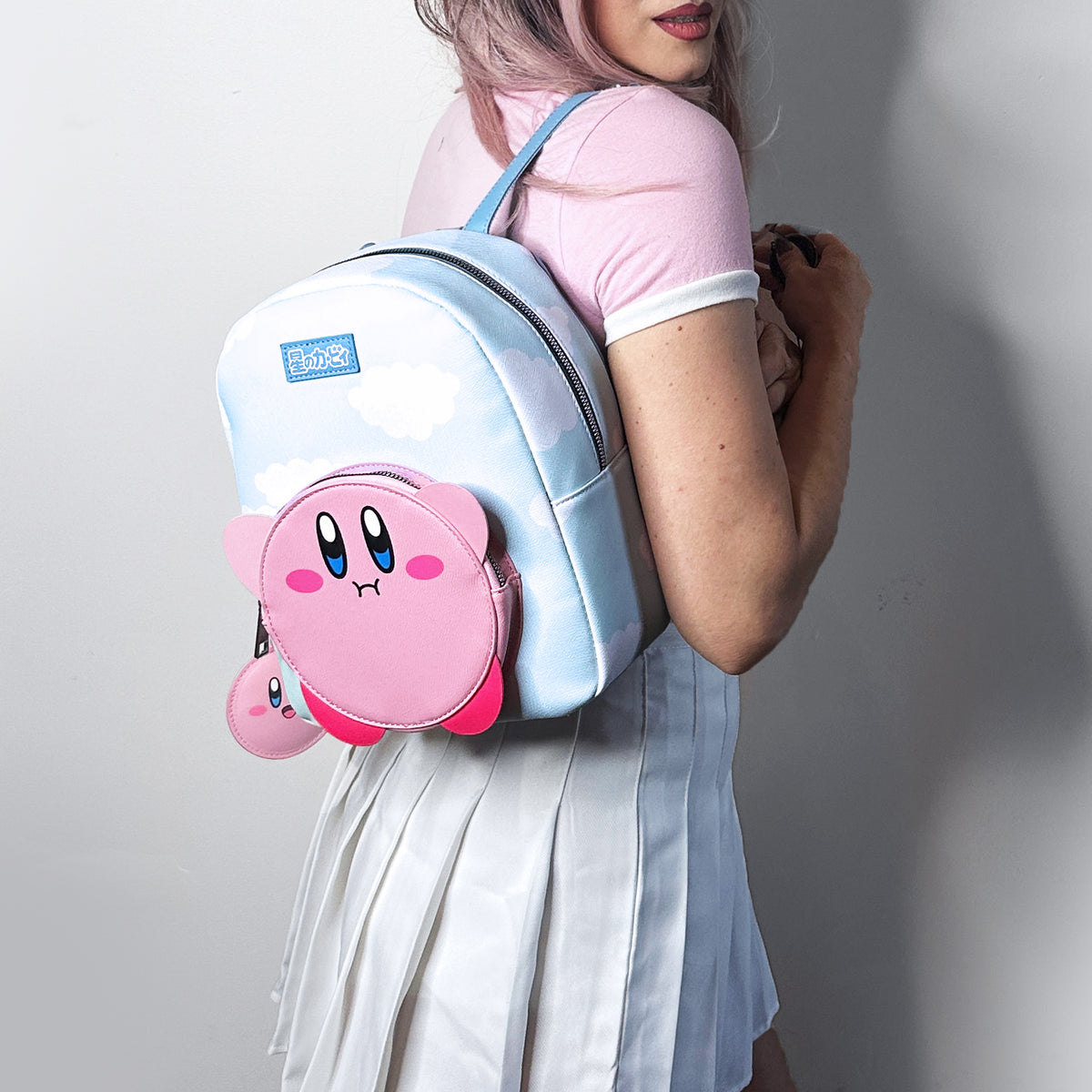 Kirby Flying in the Clouds Mini Backpack