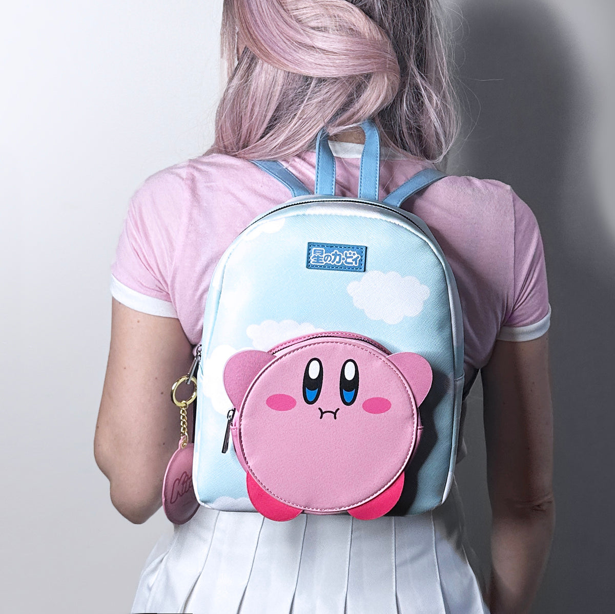 Kirby Flying in the Clouds Mini Backpack