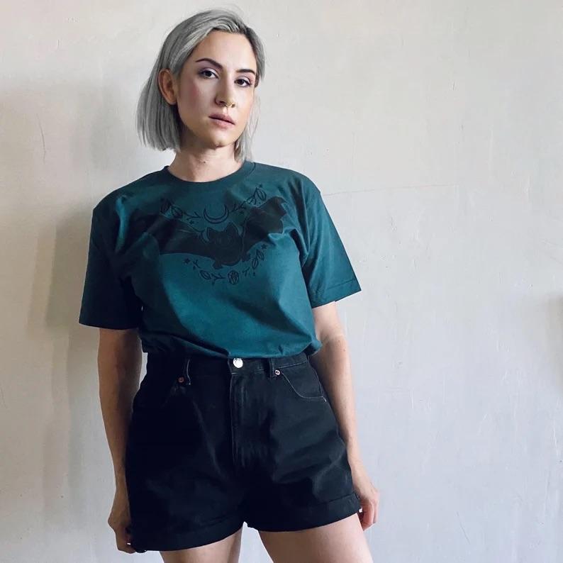 Bat Graphic Tee-Graphic T-Shirts-ESPI LANE