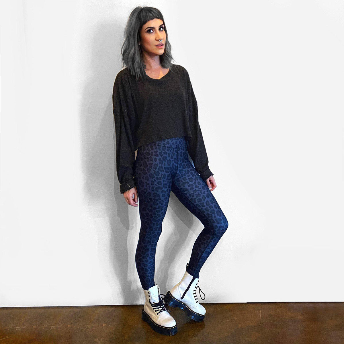 Black Leopard Leggings-Pants-ESPI LANE