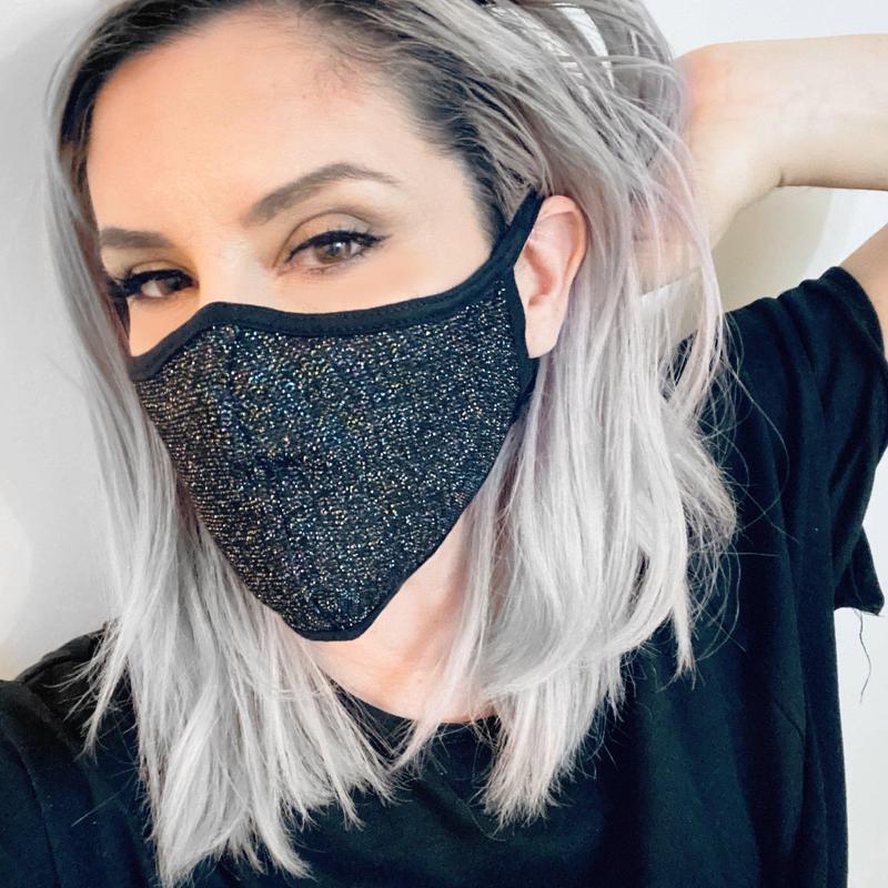 Black Multicolor Glittery Face Mask-Face Masks-ESPI LANE