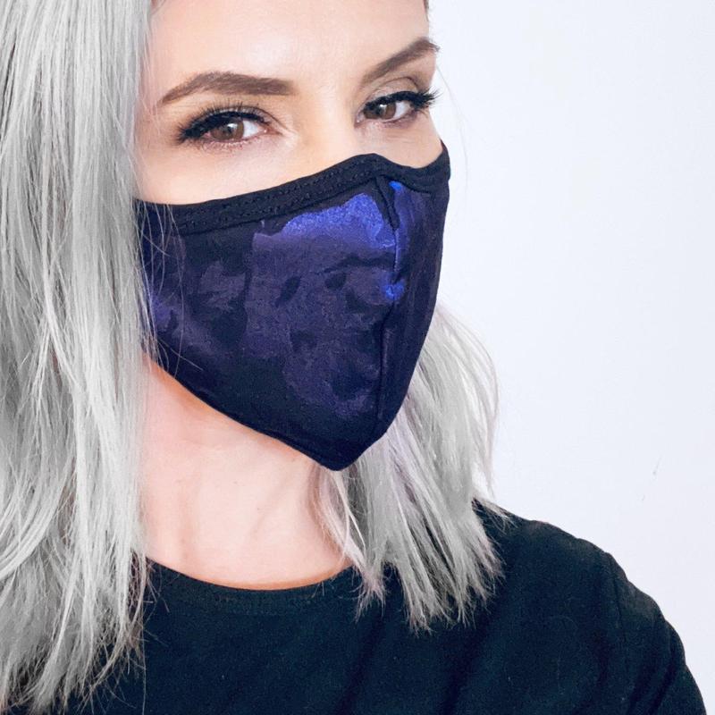 Black & Purple Floral Face Mask-Face Masks-ESPI LANE