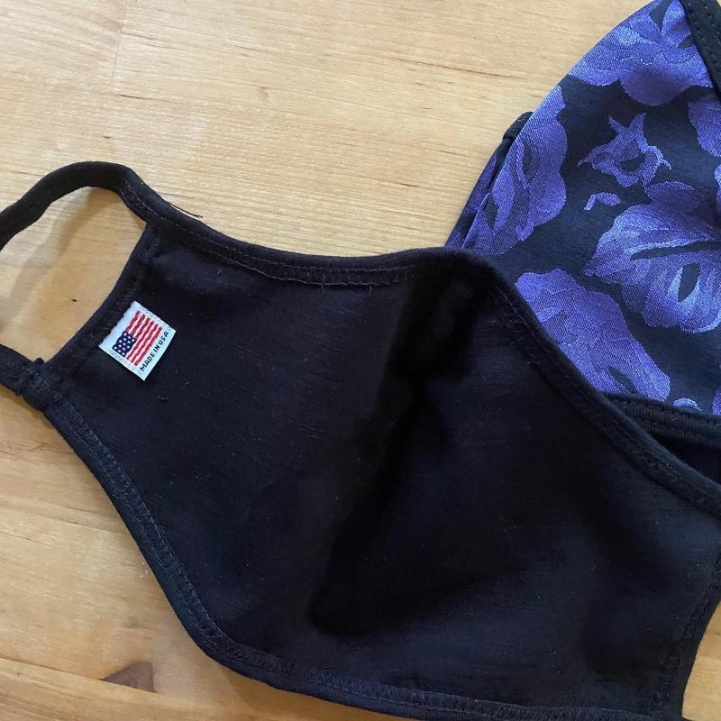 Black &amp; Purple Floral Face Mask-Face Masks-ESPI LANE