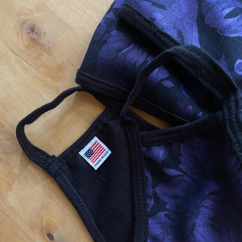 Black &amp; Purple Floral Face Mask-Face Masks-ESPI LANE