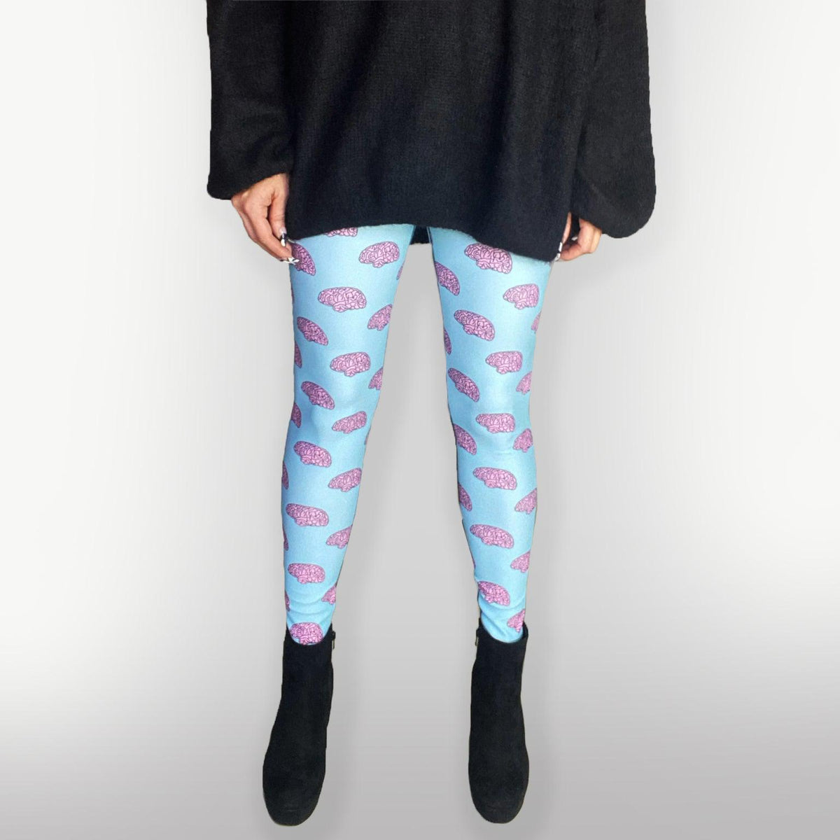 Brain Print Yoga Leggings-leggings-ESPI LANE