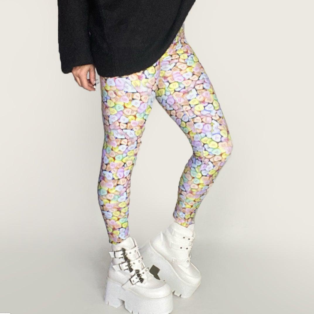 Broken Heart Candy Conversation Leggings-leggings-ESPI LANE