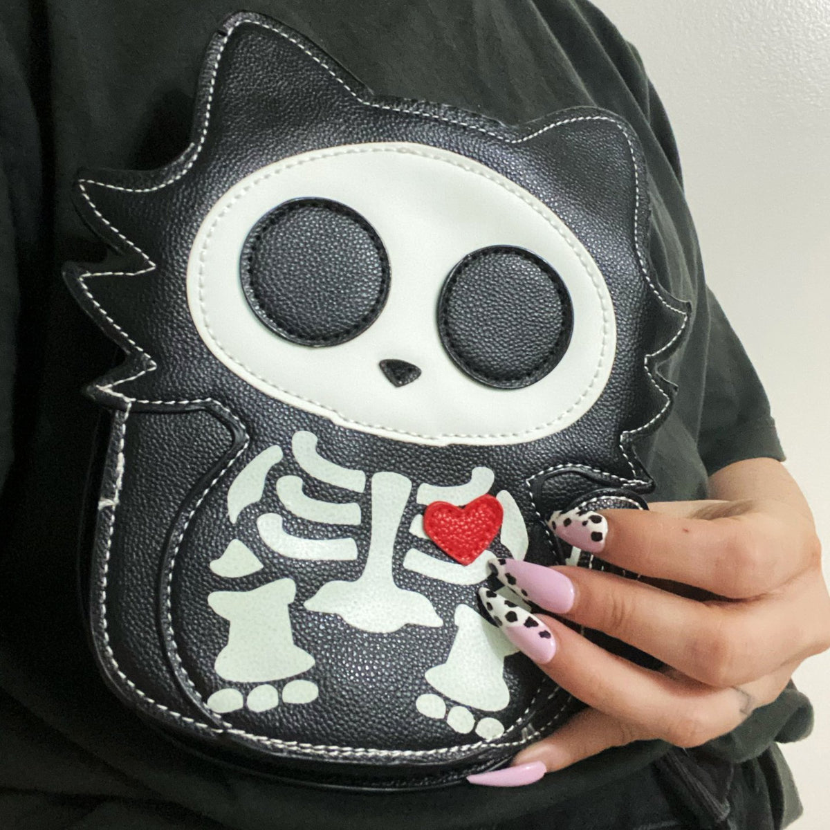 Cat Skeleton Glow in the Dark Crossbody Bag-Bag-ESPI LANE