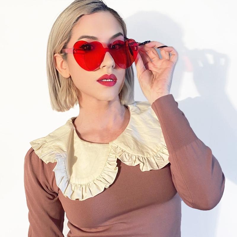 Colorful Rimless Lolita Heart Sunglasses-Sunsglasses-ESPI LANE