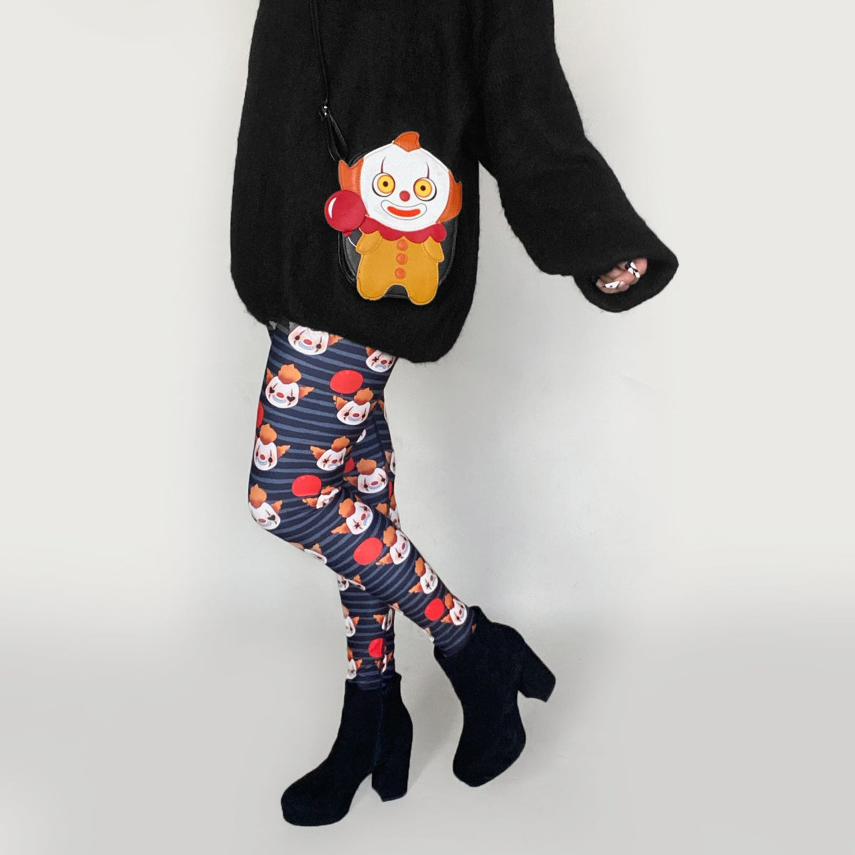 Cute Spooky Clown Leggings-ESPI LANE