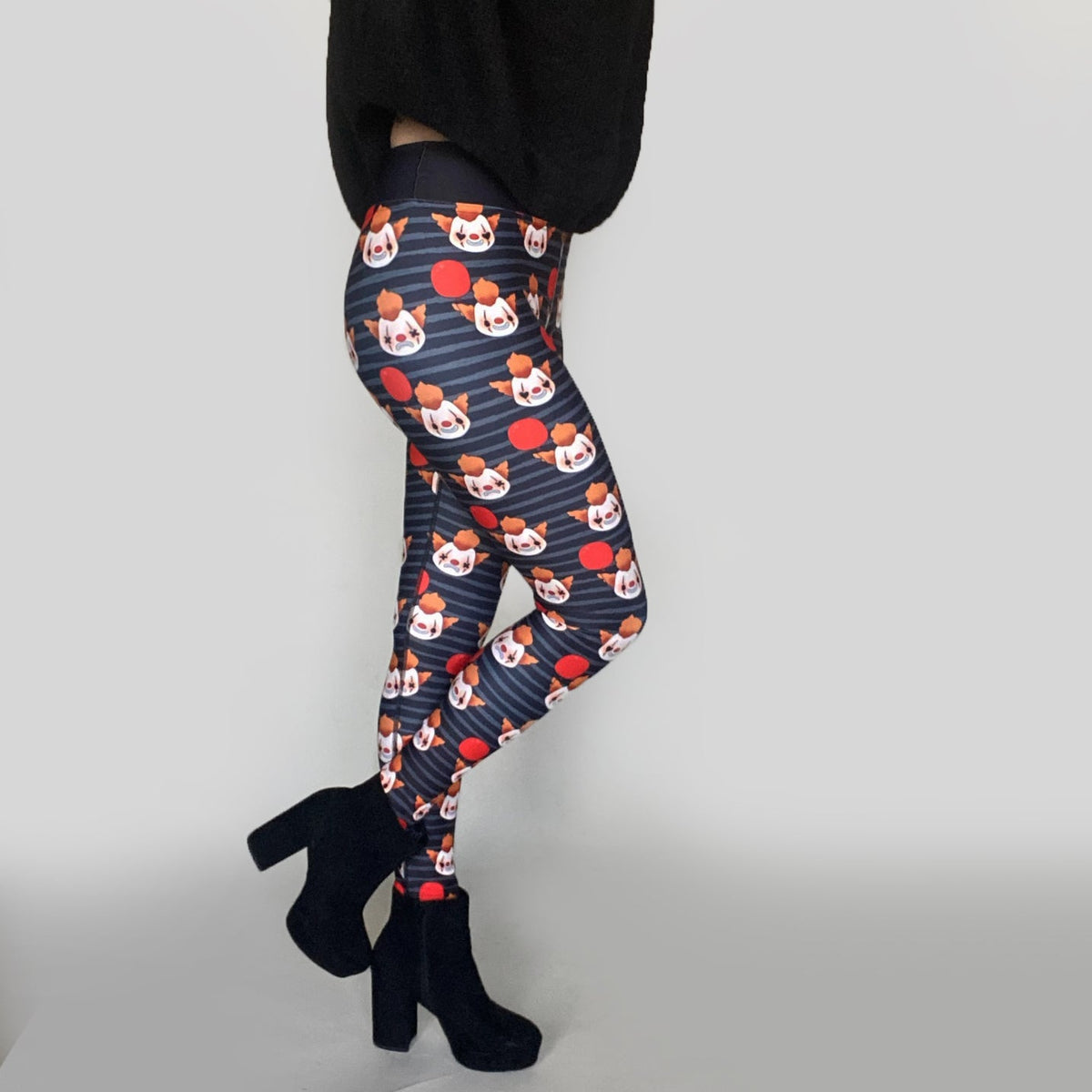 Cute Spooky Clown Leggings-ESPI LANE