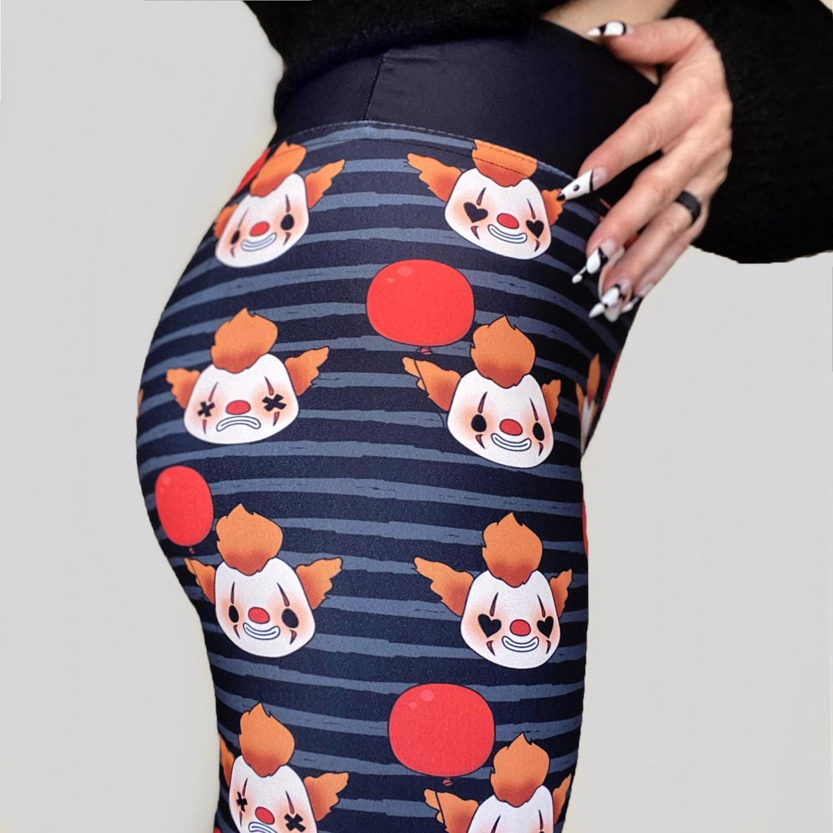 Cute Spooky Clown Leggings-ESPI LANE