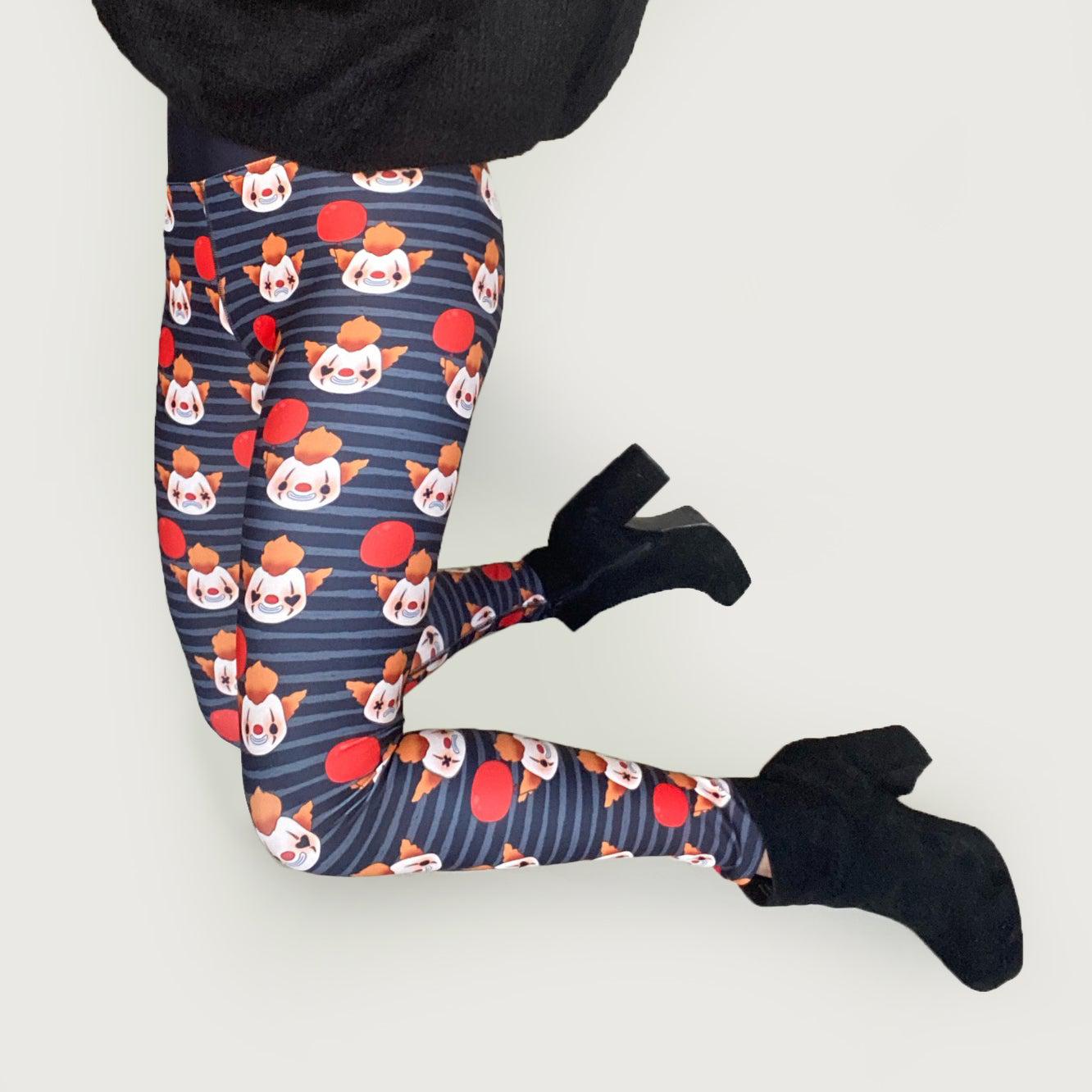 Cute Spooky Clown Leggings-ESPI LANE