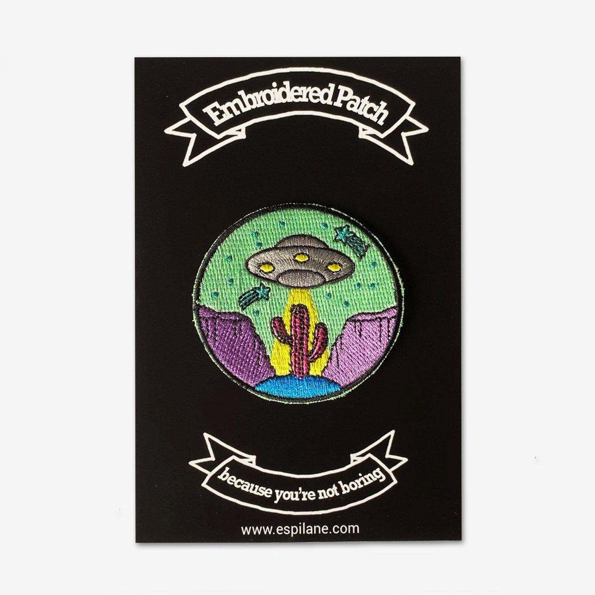 Desert Mountain Cactus UFO Iron On Patch-Patch-ESPI LANE