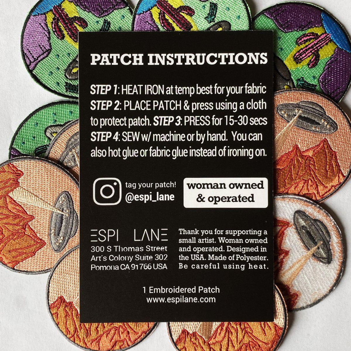 Desert Mountain Cactus UFO Iron On Patch-Patch-ESPI LANE