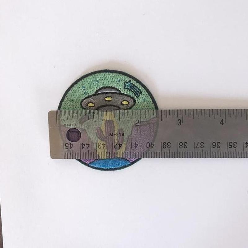 Desert Mountain Cactus UFO Iron On Patch-Patch-ESPI LANE