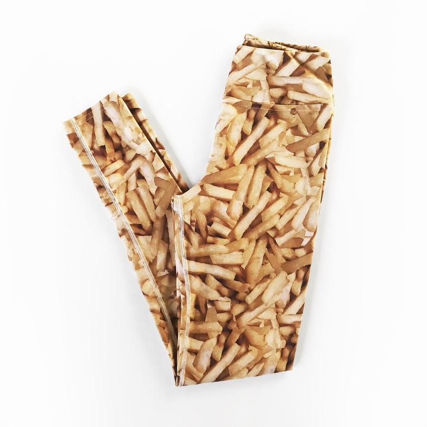 French Fry Printed Leggings-leggings-ESPI LANE