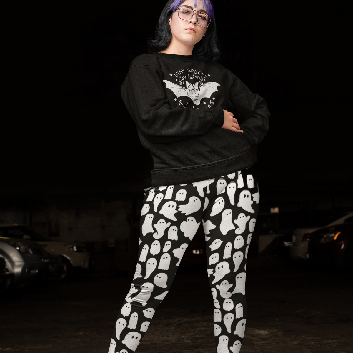 Ghost Print Yoga Pant Leggings-ESPI LANE