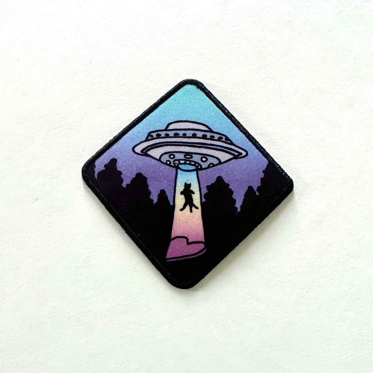 UFO Cat Printed Iron On Patch