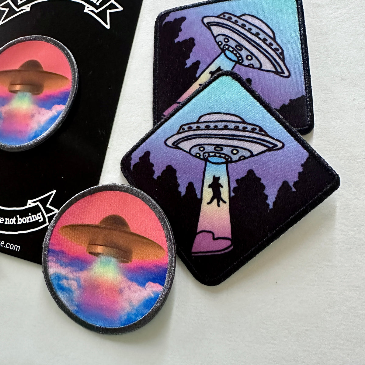 UFO Cat Printed Iron On Patch