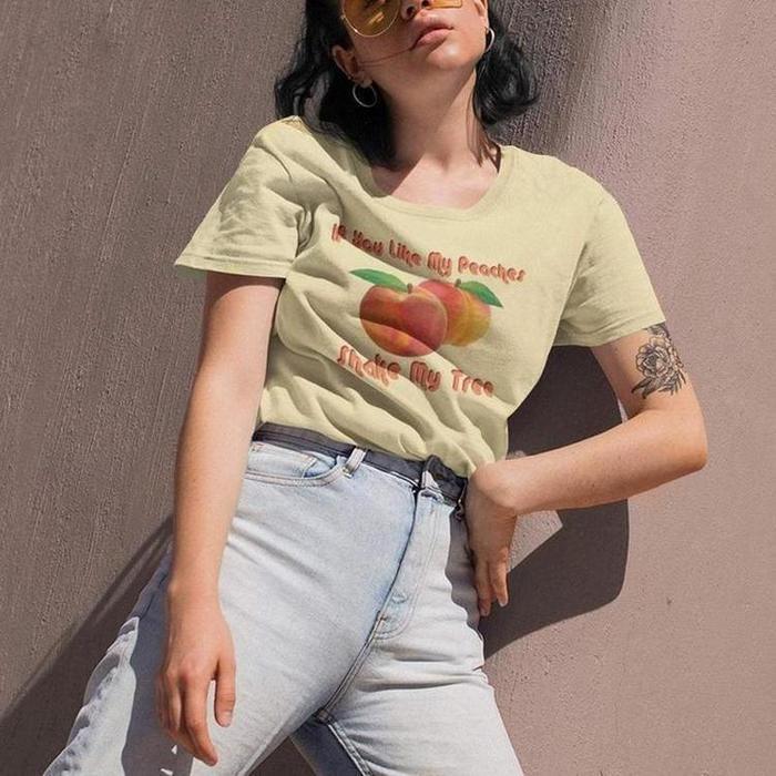 Like My Peaches Graphic Vintage Style Tee-Graphic T-Shirts-ESPI LANE