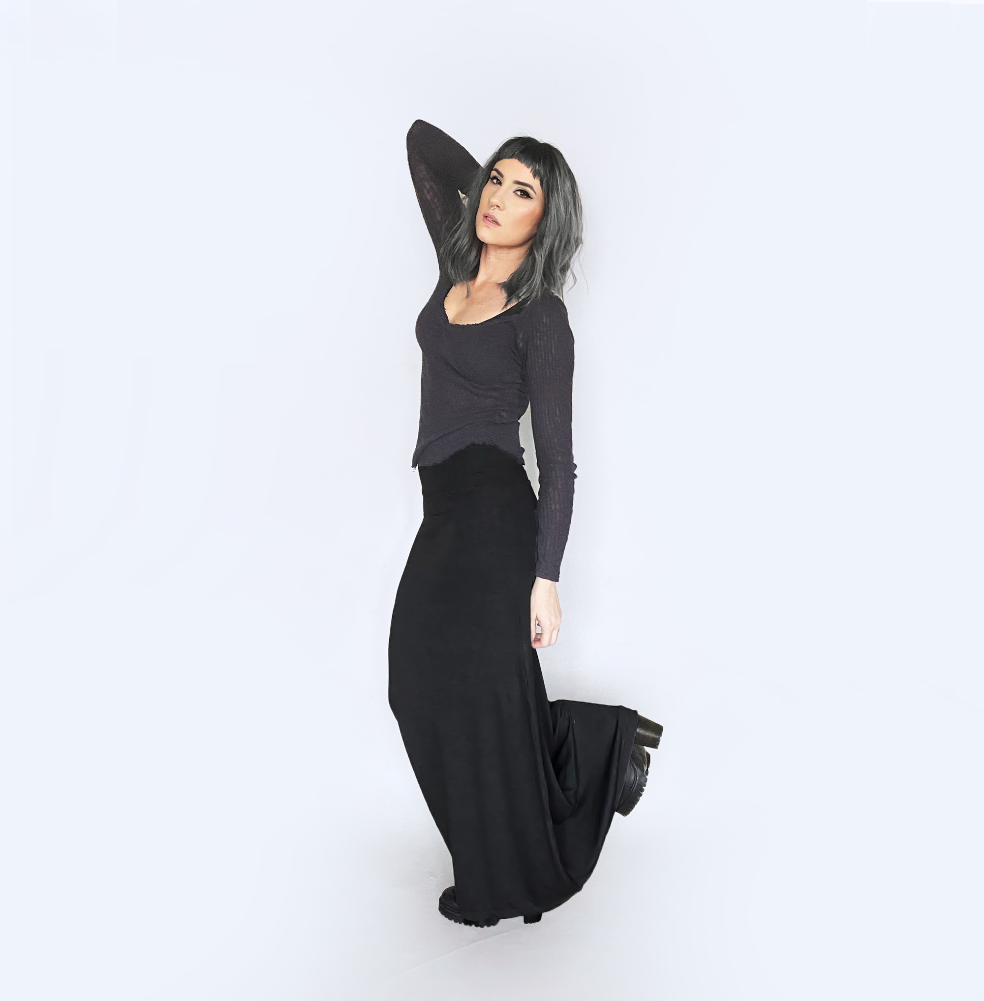 Maxi Skirt in Black-Skirts-ESPI LANE