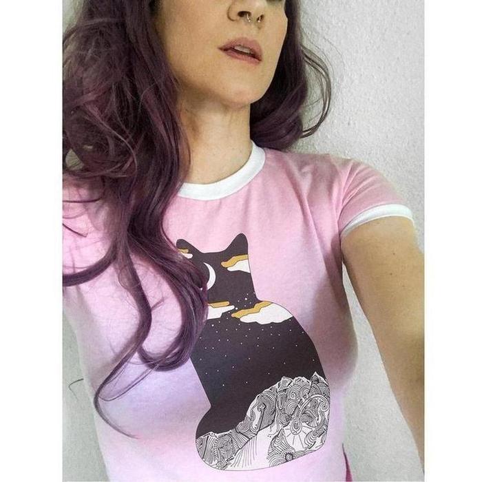 Meru Mountain Cat Shirt-Graphic T-Shirts-ESPI LANE