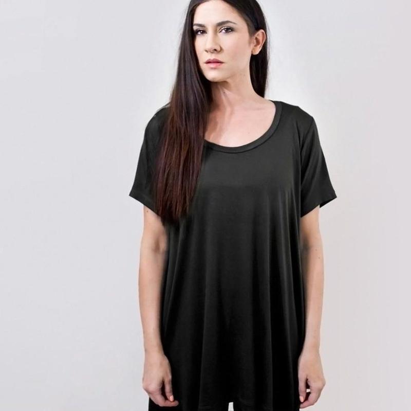 Oversized Short Sleeve Tunic Top-Tops-ESPI LANE