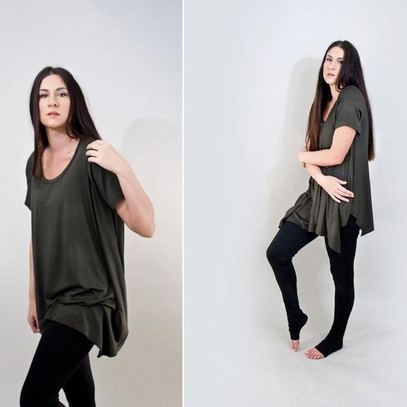 Oversized Short Sleeve Tunic Top-Tops-ESPI LANE