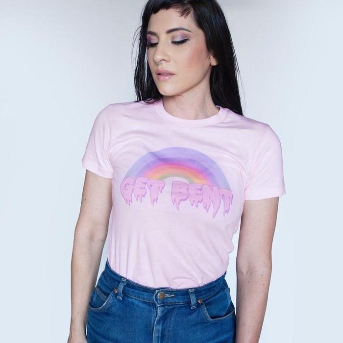 Pastel Get Bent Rainbow Tee-Graphic T-Shirts-ESPI LANE