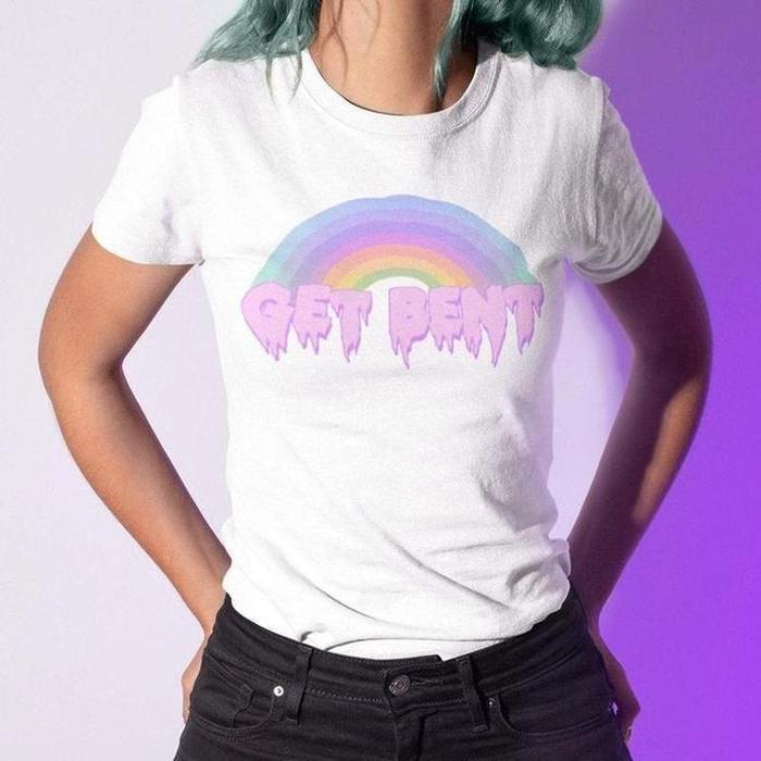 Pastel Get Bent Rainbow Tee-Graphic T-Shirts-ESPI LANE