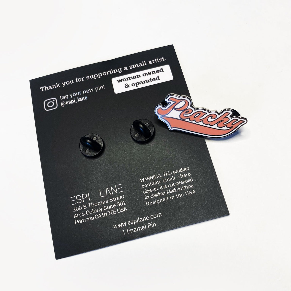 Peachy Enamel Lapel Pin-Pins-ESPI LANE