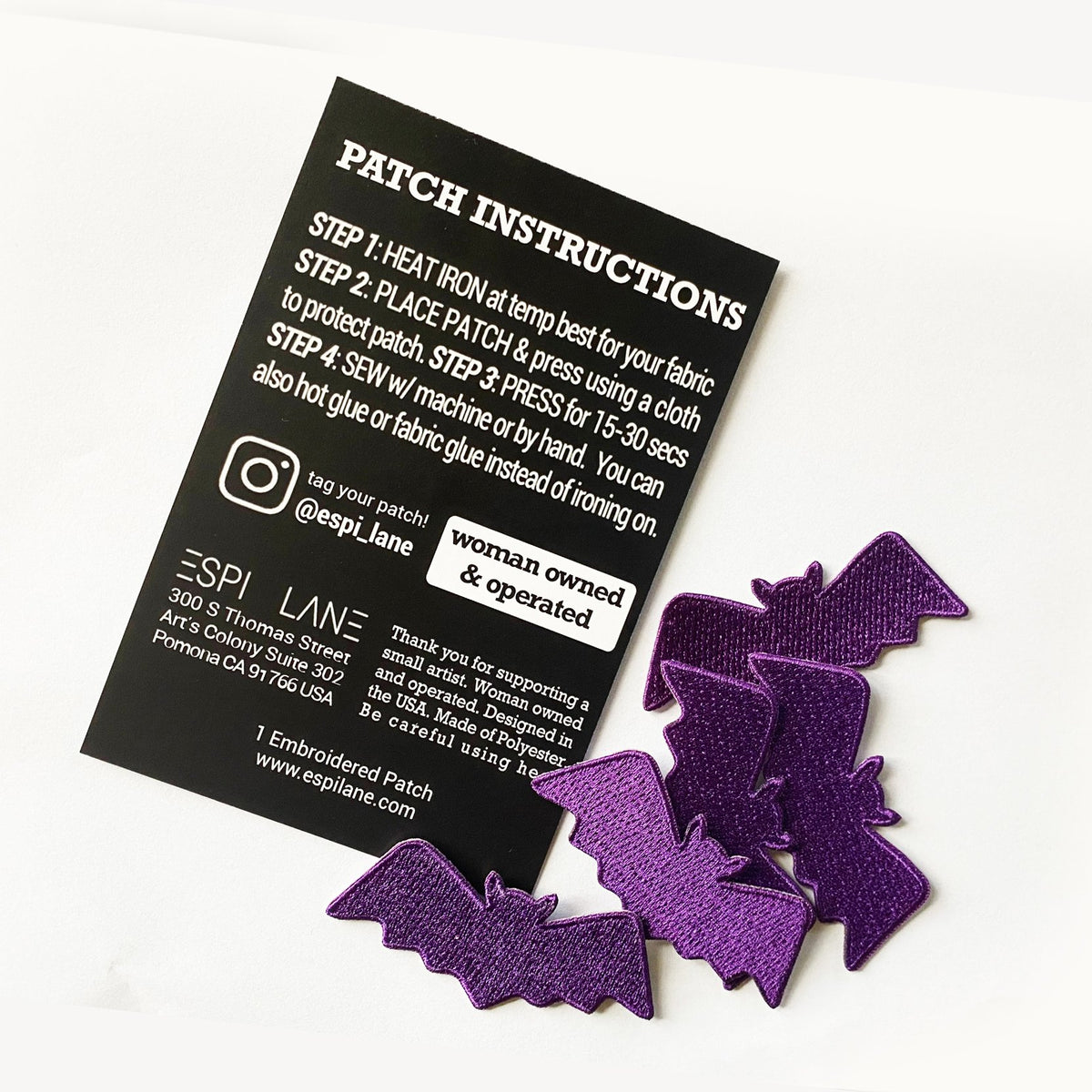 Purple Bat Iron-On Patch-Patch-ESPI LANE