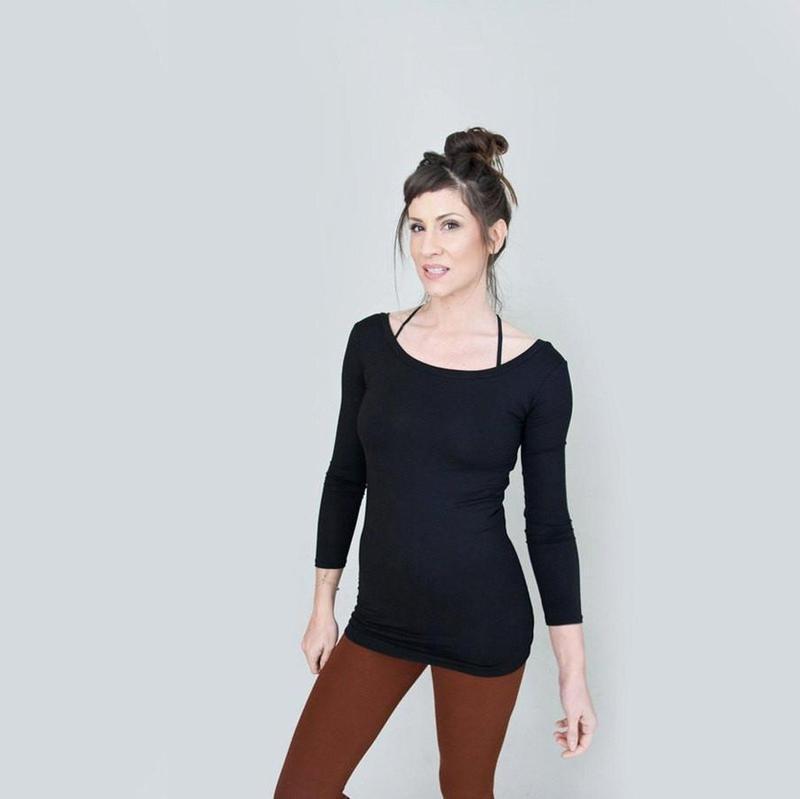 Quarter Sleeve Scoop Neck Top-Tops-ESPI LANE