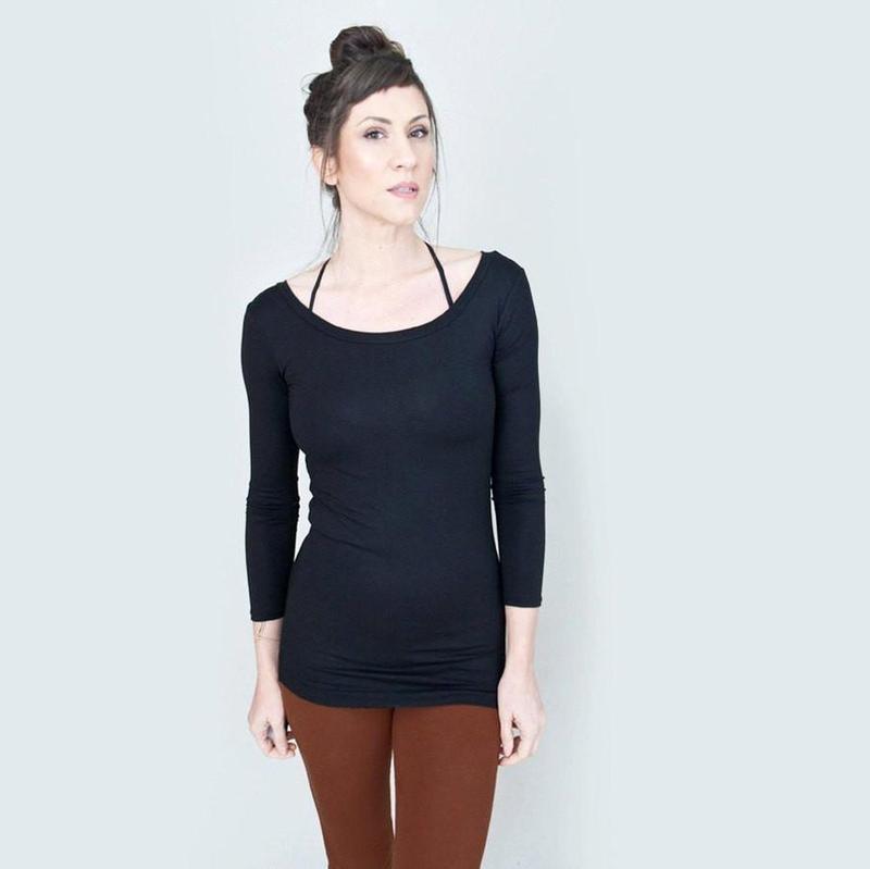 Quarter Sleeve Scoop Neck Top-Tops-ESPI LANE