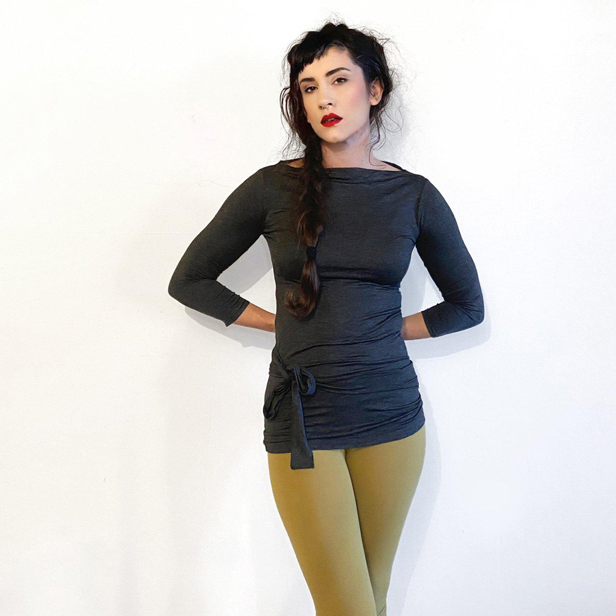 Quarter Sleeve Wrap Top-Tops-ESPI LANE