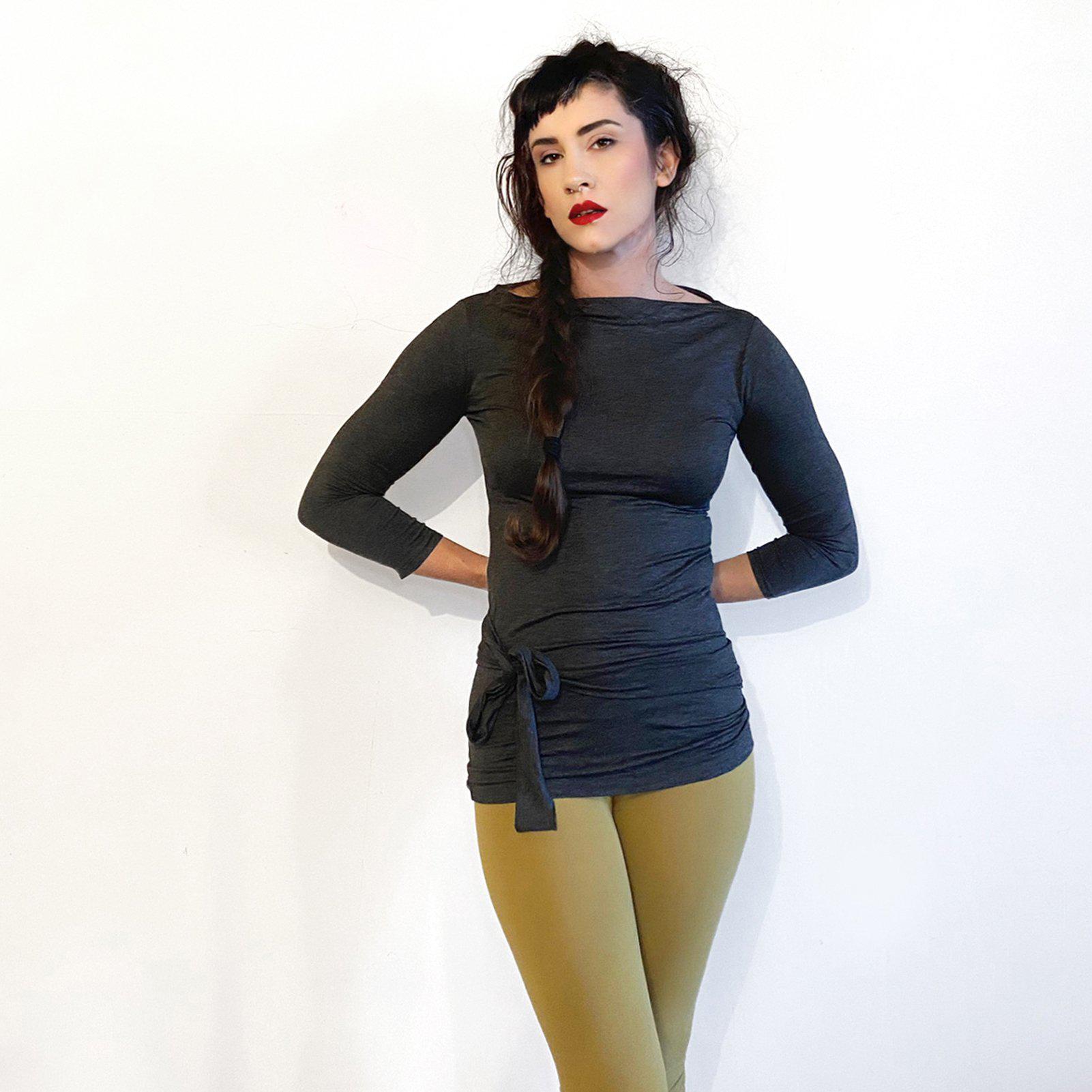 Quarter Sleeve Wrap Top-Tops-ESPI LANE
